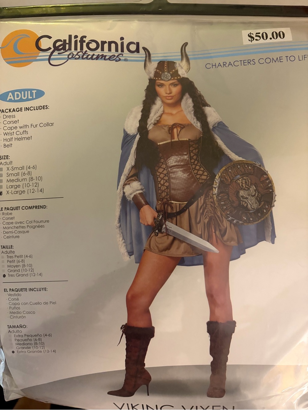 California Costumes Viking Vixen Costume - Blue & Brown
